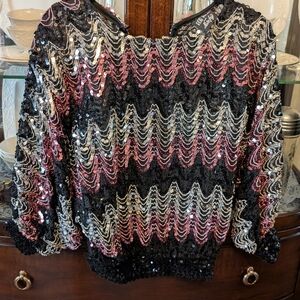 Sequin Zigzag Pattern Top